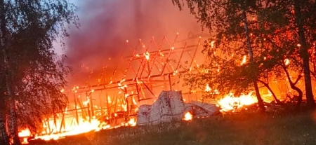 Pożar stodoły w Klonie