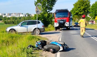 Zderzenie skutera i BMW