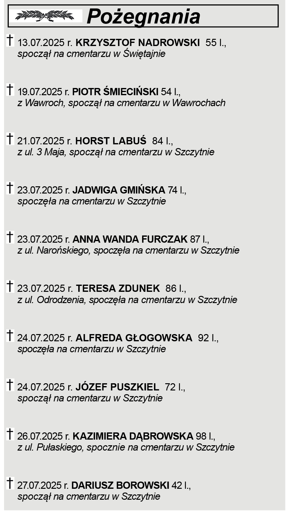 Pożegnania